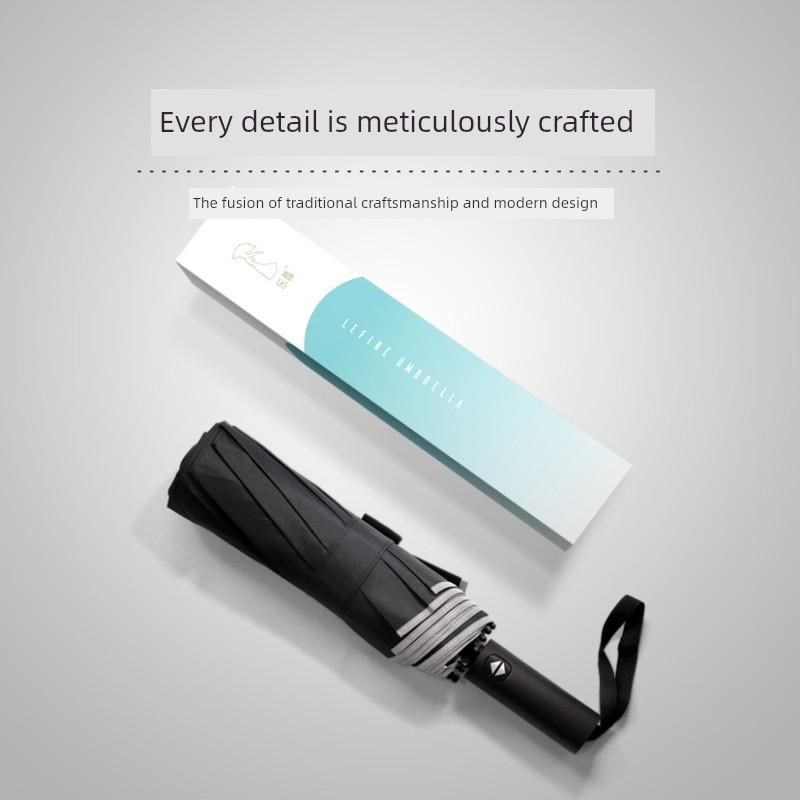 Le Fei Water-Repellent Automatic Folding Umbrella with Automatic Opening and Closing 70% off Umbrella Sunshade Black Portable Umbrella