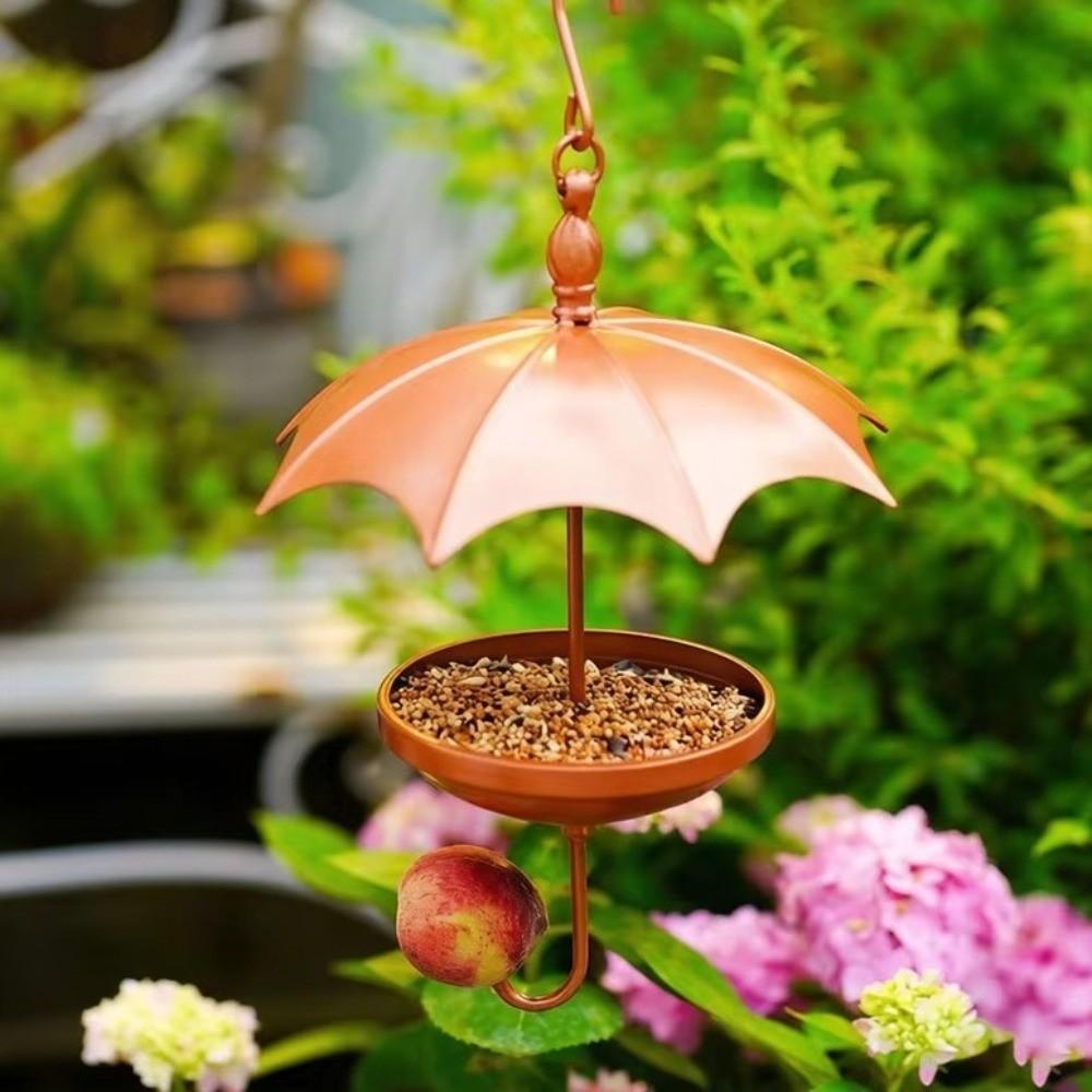 Vintage Hanging Platform Feeder Rustic Bird Feeding Station Umbrella-Shaped Bird Feeder Yard