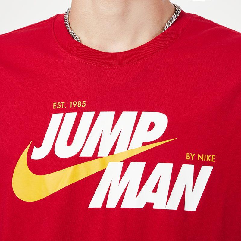 Jordan T Shirts Men's Red Crew Neck Moderate Straight Fit DM3220-687