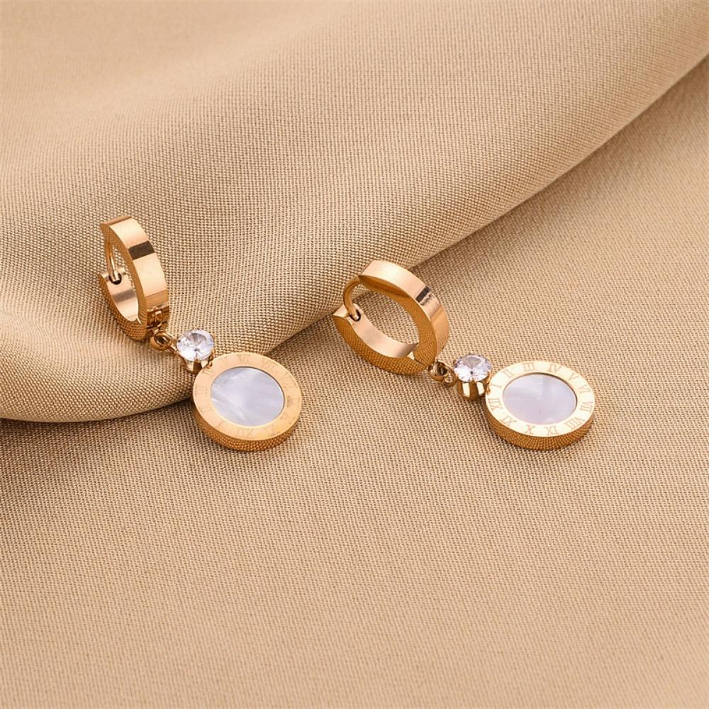 Серьги-диски с римскими цифрами, женские индивидуальные простые серьги, ювелирные изделия