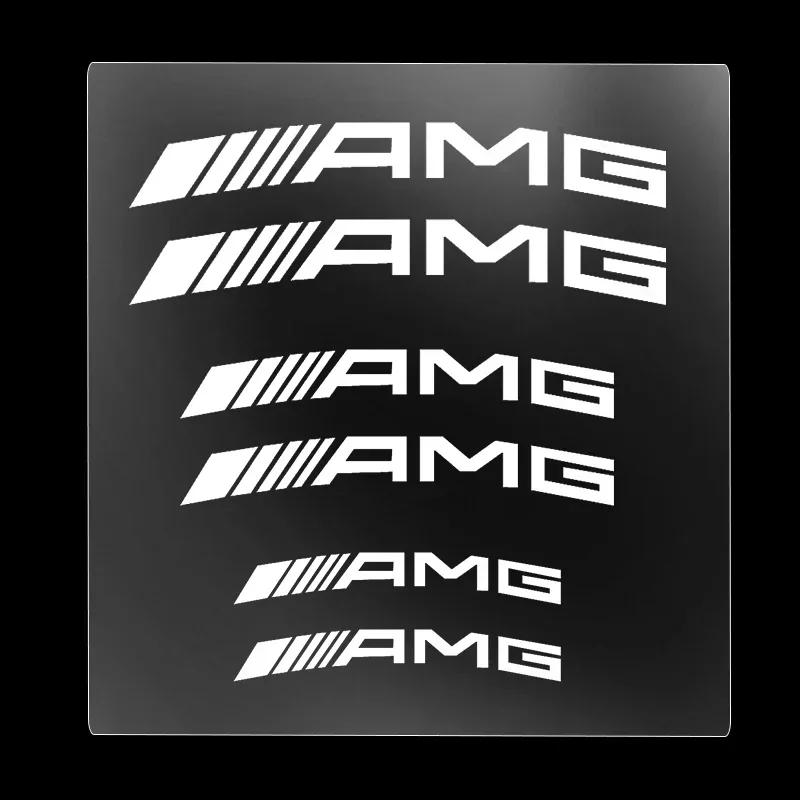 EHI3 Car for Mercedes benz AMG 6pcs Car Styling Car Brake Caliper Stickers For AMG Mercedes Benz W204 W124 W201 W202 W212 W220 W205 G