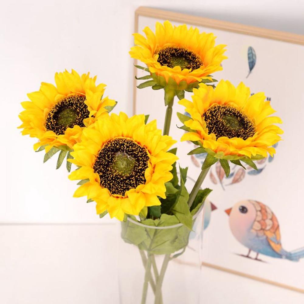 Creative Silk Flower Home Layout Sunflower Bouquet Artificial Sunflower Flower DIY Wedding Decor