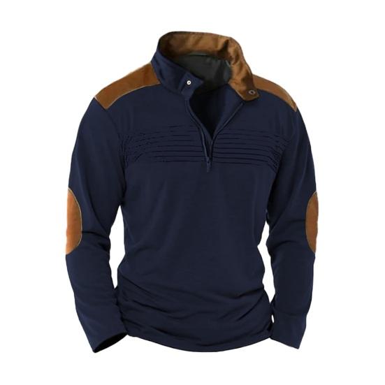 Осень-Весна, мужская толстовка, соответствующий цвету, в стиле пэчворк, на молнии с воротником-стойкой, ретро-пуловер с длинным рукавом, мягкий дышащий мужской повседневный топ средней длины