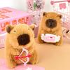 Cute Cupid Capybara Plush Keychain Stuffed Animal Doll Keyring Bag Pendant Backpack Hanging Decoration Couple Key Holder