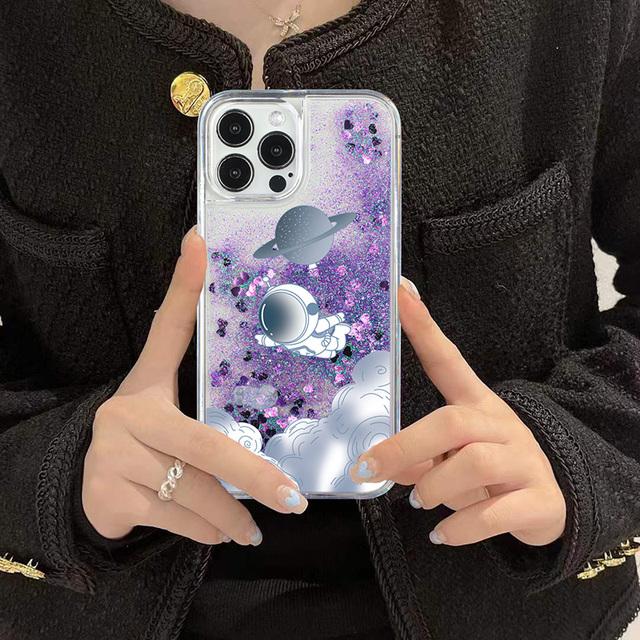 Динамический чехол для телефона с астронавтом «Зыбучие пески» для Iphone 13 12 11 Pro Max, жидкий мягкий чехол для телефона для Iphone X Xr Xs 7 8plus, милый чехол