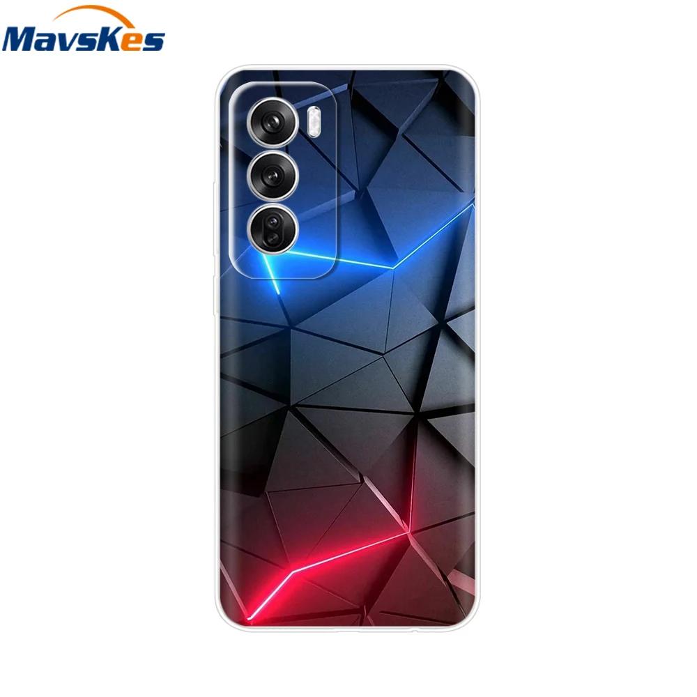 Чехол для OPPO Reno 12 Pro 5G Модный Цветочный Силиконовый Чехол для Телефона Для OPPO Reno 12 Чехол Reno12 Pro Бампер 2024 Мягкий Черный ТПУ Fundas