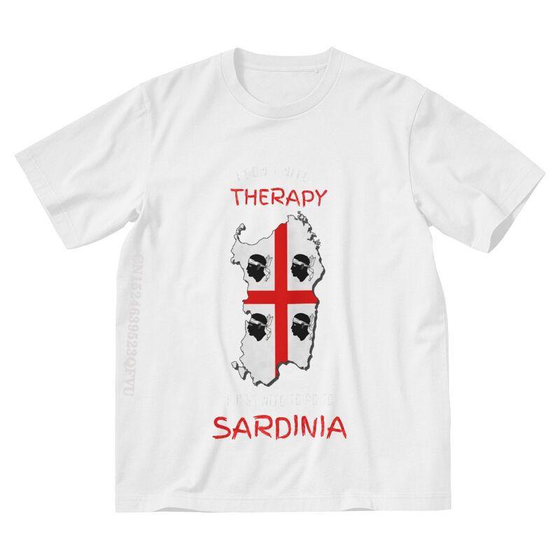 Sardinia Is My Therapy Tshirt Men Stylish T Shirts Emo Clothes Italy Flag Italia Italian Pride TShirt Alternative Men Clothes