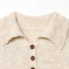 European Style 2026 Women's Fashionable Lapel Horizontal Diamond Knitwear Top