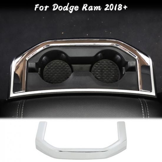 Chrome Rear Cup Holder Panel Trim Decor Cover for Dodge Ram 1500 2018+ Interior