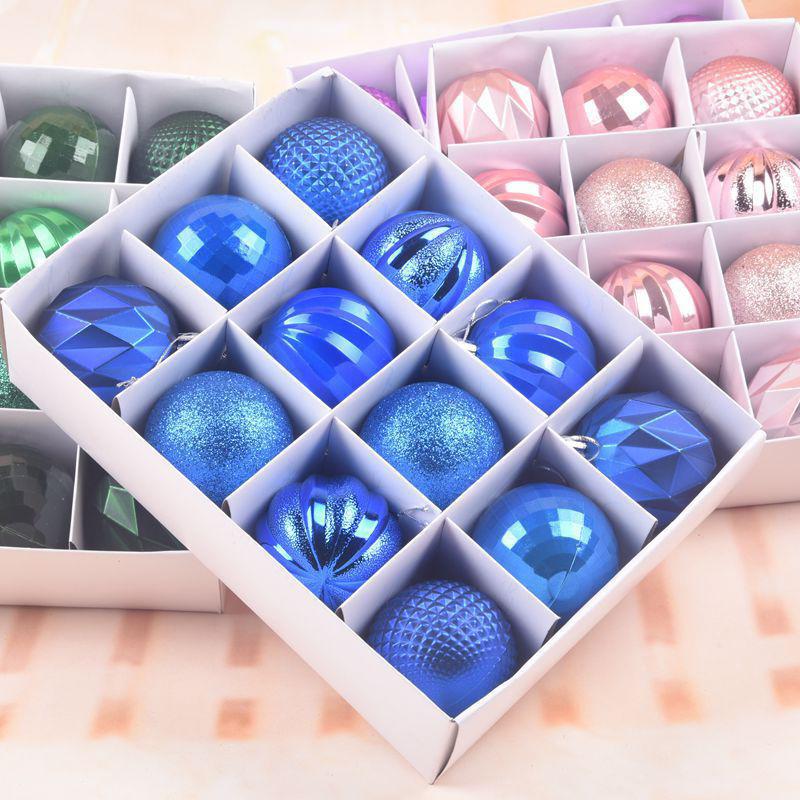 Одна коробка пластиковые шарики в форме шара Рождественская елка Подвеска Рождественское украшение Шар диаметром 6 см