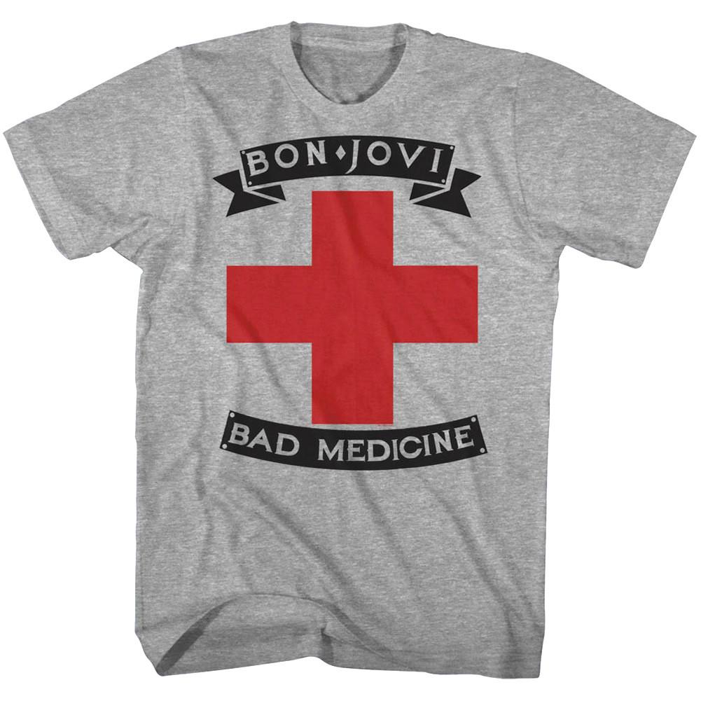 Мужская футболка Bon Jovi Bad Medicine Обложка альбома Рок-группа Концертный тур Мерч Топ