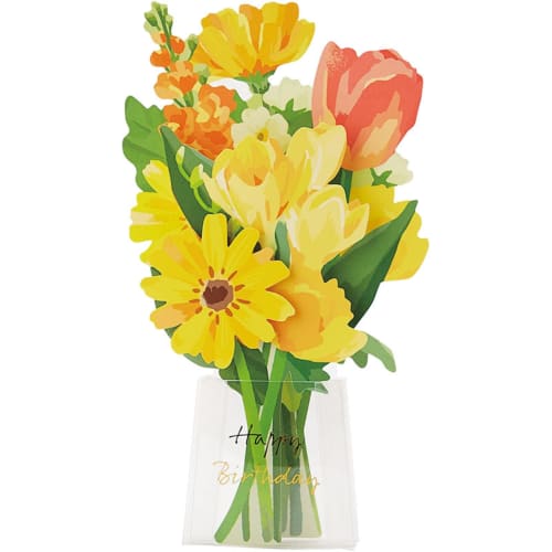 Sanrio Birthday Card Yellow Flowers In Transparent Vase Greeting Card Can Be Shipped Overseas BD109-2831701