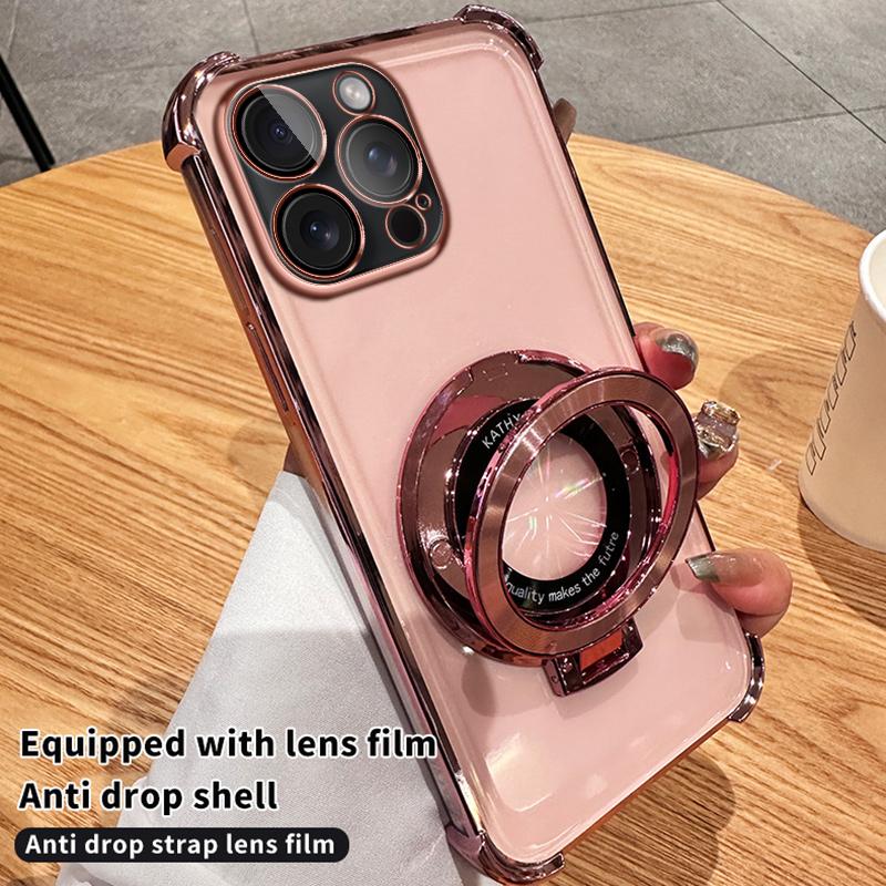 Противоударный чехол-подушка безопасности с магнитной подставкой для iPhone 16 15 14 13 12 11 Pro Max Plus XR Samsung S25 S24 S23 S22 S21 Ultra Plus FE A16 A15 A55 A14 A34 A54