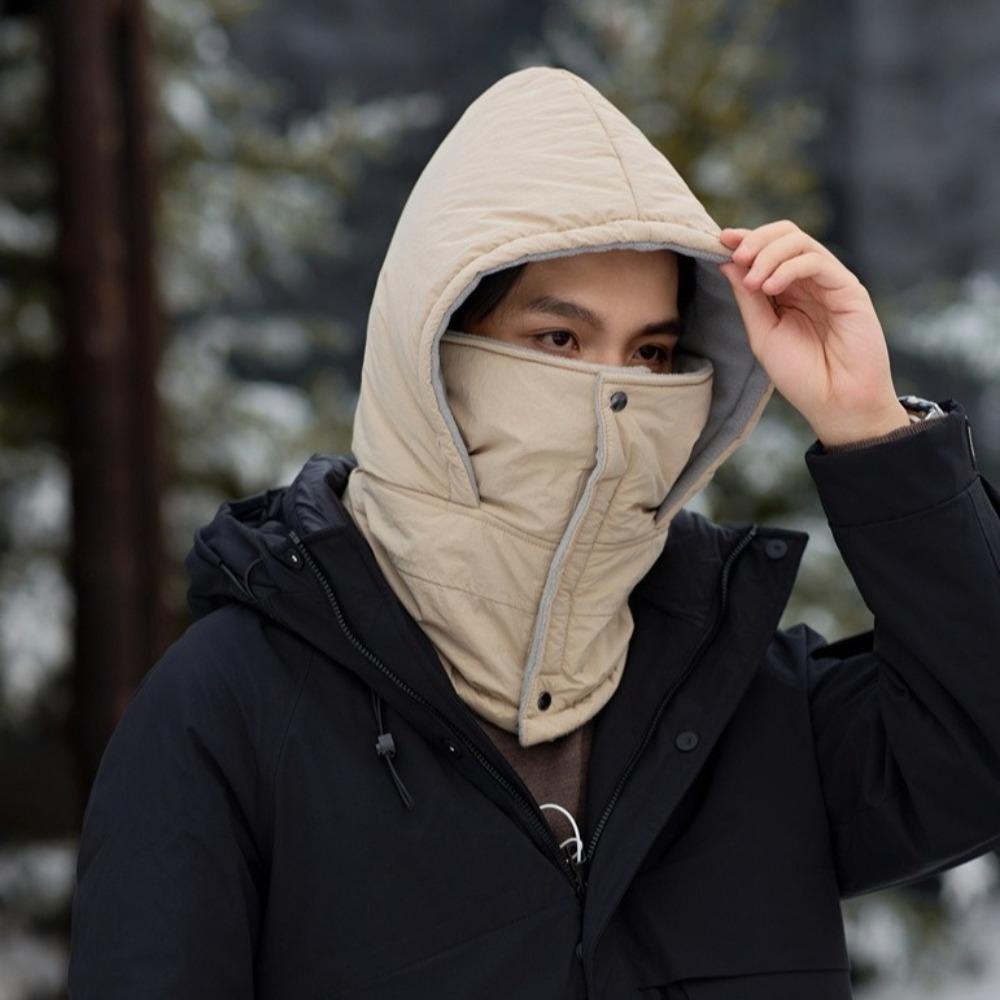 Solid Color 3-in-1 Winter Cycling Hat Multifunctional Winter Balaclava Warm Pullover Hat  Sports