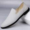 Мужская повседневная обувь из натуральной кожи весна-лето мужские туфли на плоской подошве для ходьбы туфли-лоферы без застежек деловая обувь удобные мокасины ленивая обувь