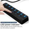 USB 3.0 Hub 7-Port Multi USB Splitter USB Hub, 5Gbps HighSpeed Data Transmission