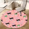 1pc Palm Trees and Waves Pattern Round Carpet, Perfect for Decorating Chairs, Living Rooms, Or Bedrooms, for Living Room.117