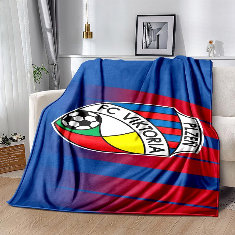 FC Viktoria Flannel Blanket Soft All-Season Throw, Design for Camping, Car Travel, Hiking Sofa, Bed, Office Perfect Gift for Parties