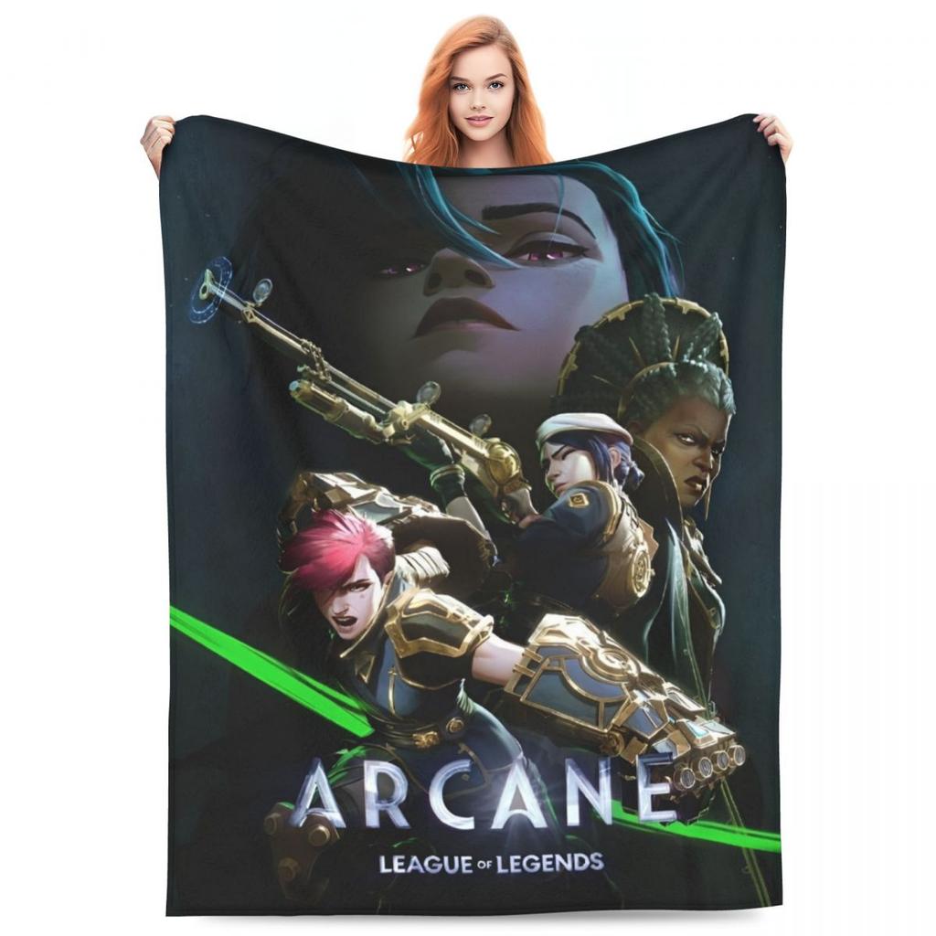 Фланелевое одеяло Arcane Caitlyn Game, теплое мягкое покрывало для пикника на открытом воздухе, покрывало для дивана и кровати