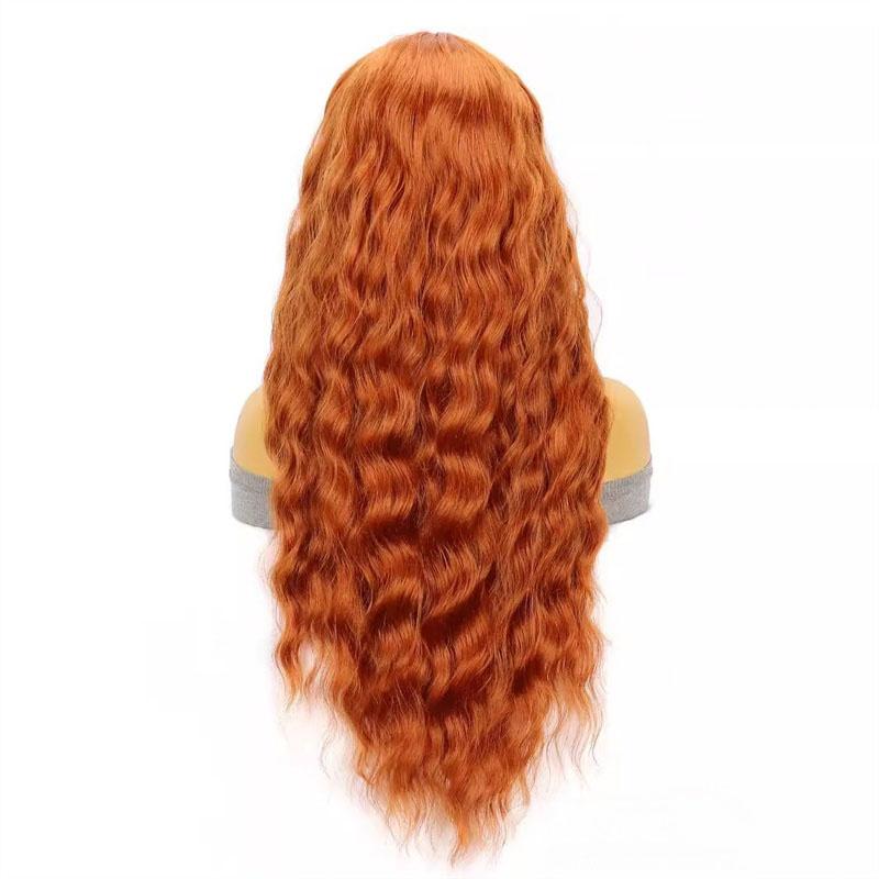 Synthetic Long Curly Hair Wig for Woman Water Wave Ginger Wig Female Costume Cosplay Halloween Party Girls Lolita Wig