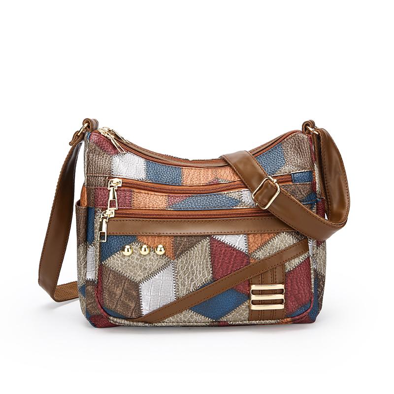 PU Soft Leather Women's Bag Shoulder Bag Middle-aged Mother Crossbody Bag