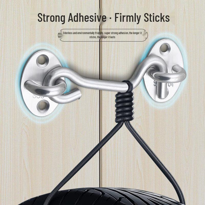 Rongyu No-Drill Stainless Steel Door Hook Latch