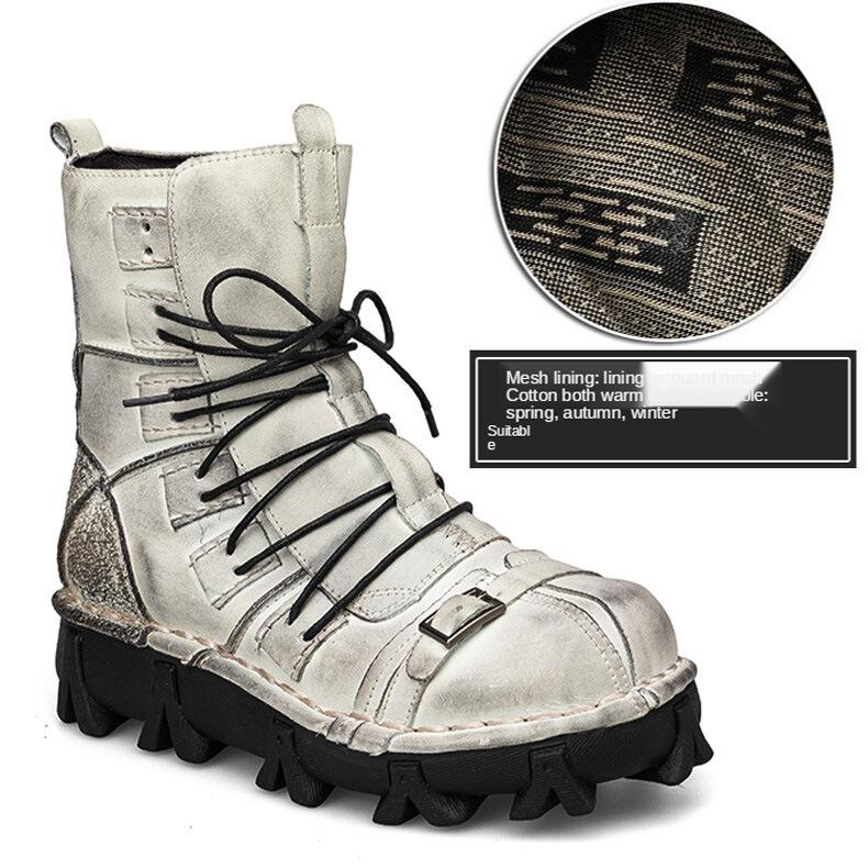 Мужские мотоциклетные ботинки из натуральной кожи, тактические ботинки для пустыни, ботильоны, зимняя обувь, армейские ботинки в стиле милитари, ботинки в стиле панк с черепом