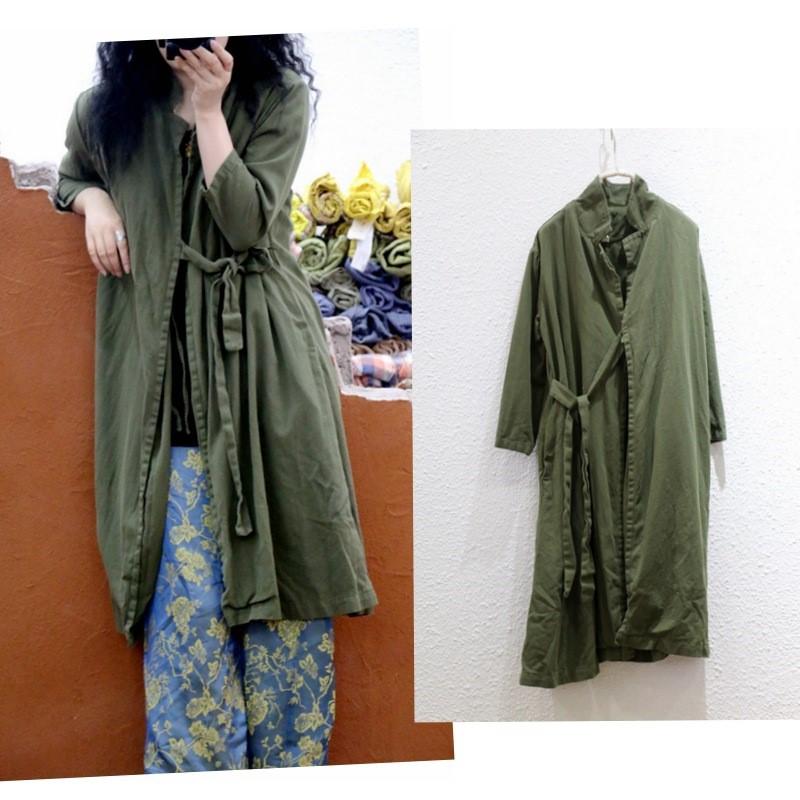 Johnature Женские повязки в китайском стиле, весенние свободные пальто с семью рукавами и винтажной стойкой