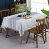 Ins Style Cotton Linen Tablecloth Embroidery Tassel Table Cloth Plaid Stitching High-Grade Coffee Table Cloth Non-Slip Tablecloth