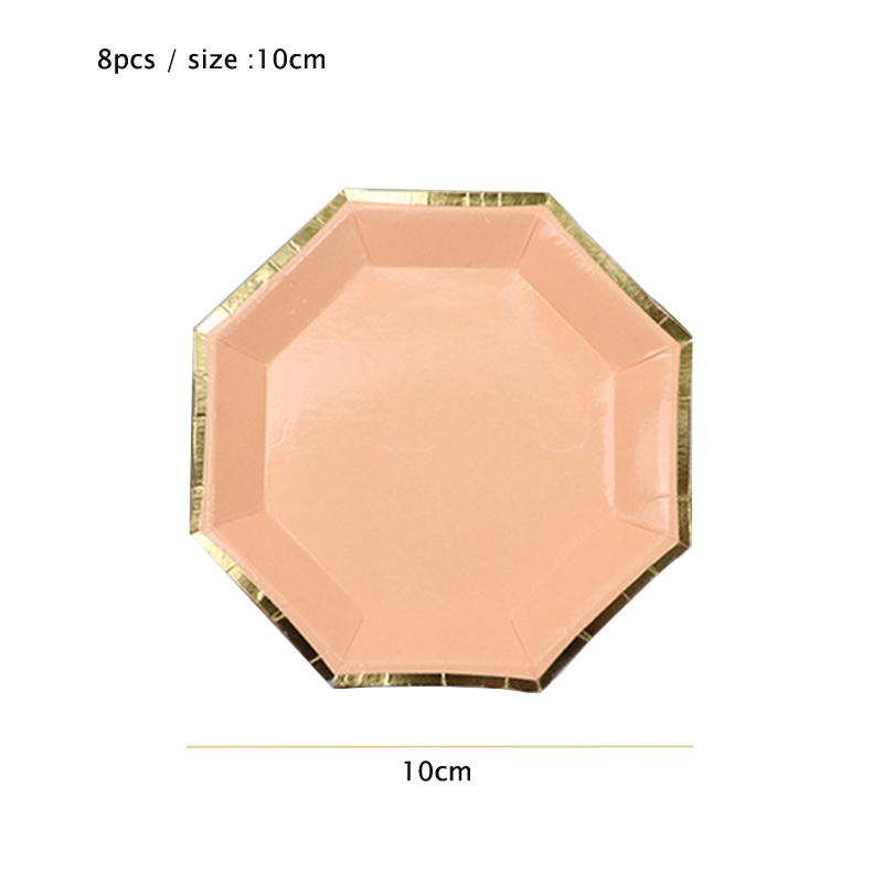 Orange Gold Party Paper Cup Plate Straw For Birthday Carnival Kids Favors Wedding Decor Disposable Tableware Party Supplies