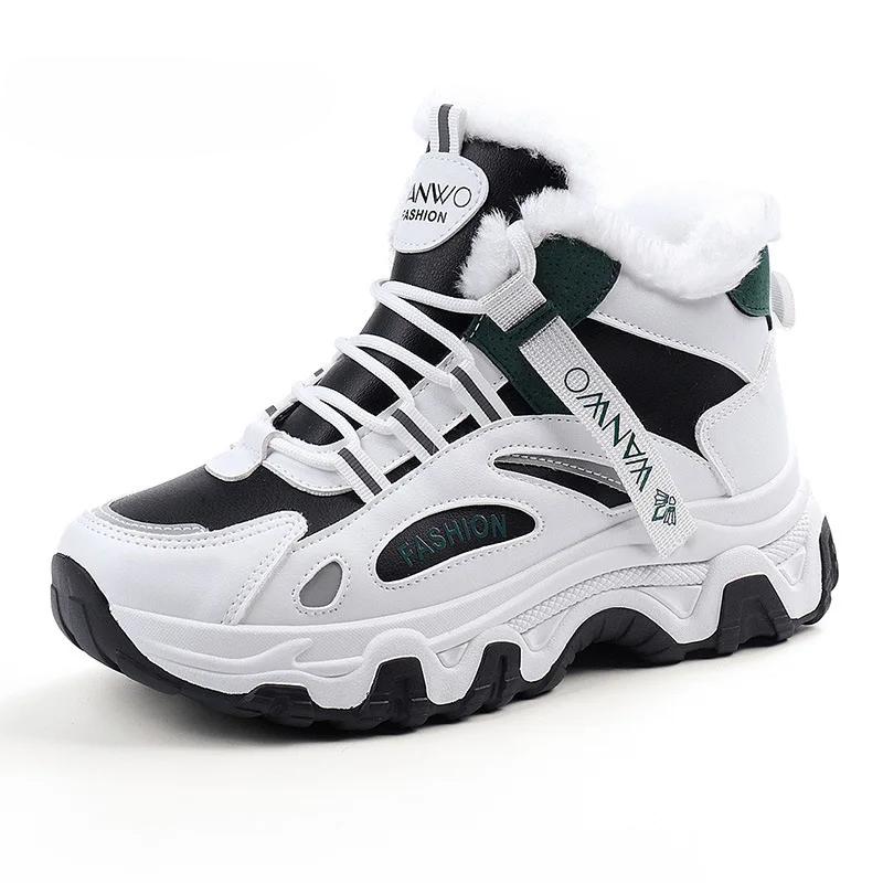 Кроссовки на толстой платформе из плюша Vulcanize, модные, теплые, бархатные, повседневные, для бега, женские, зимние, женские, кроссовки 40