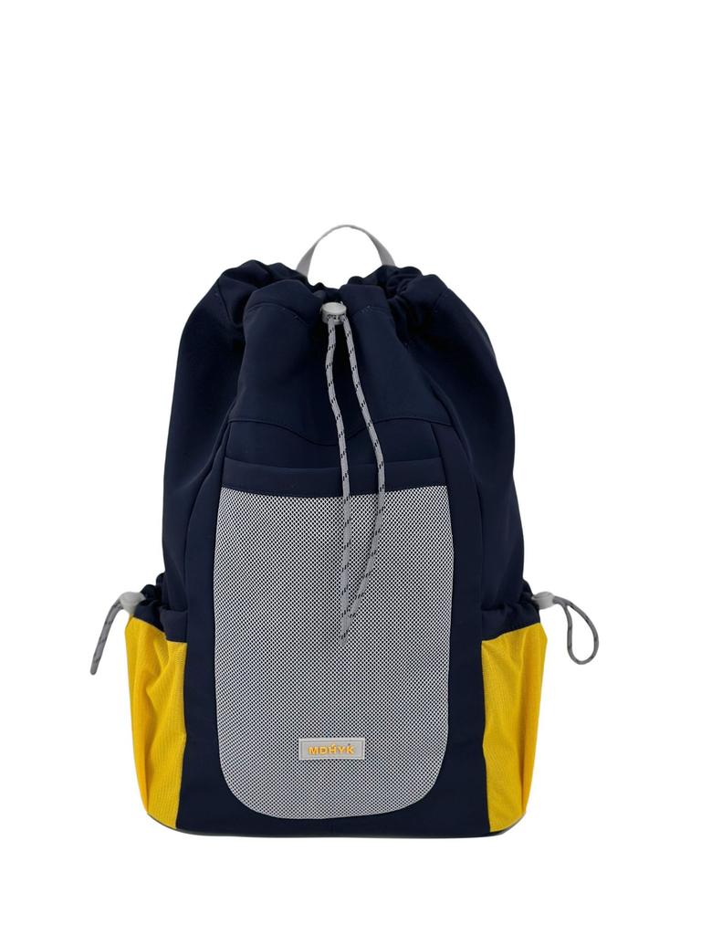 School Bag Korean Version Contrasting Color Drawstring Canvas Bundle Mouth Bag Travel Bag Outdoor Cycling Sports Back Women