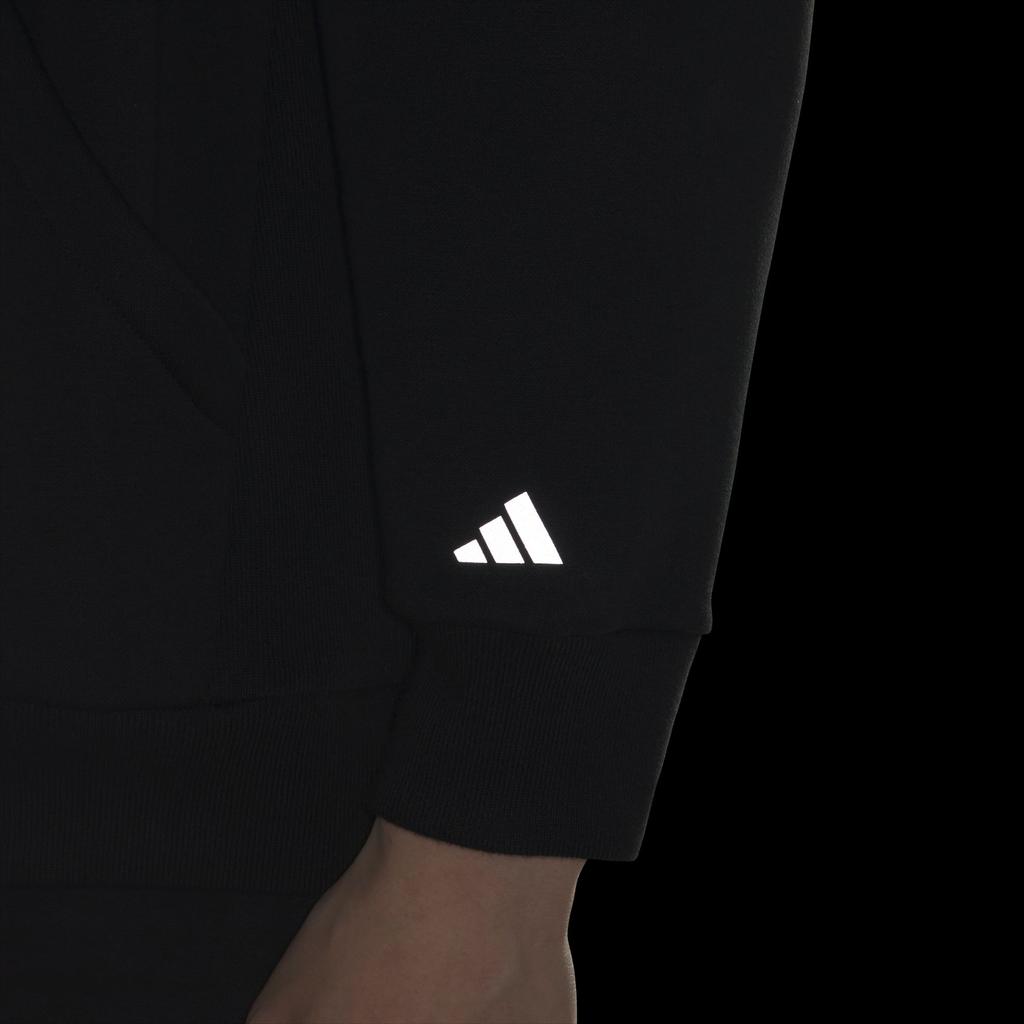 adidas Basketball Men's Loose Drop Shoulder Fleece Hoodie Black JC6804