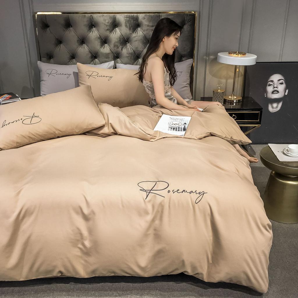 Утолщенное вышитое постельное белье, пододеяльник из четырех частей, простыня, комплект из трех частей для спальни