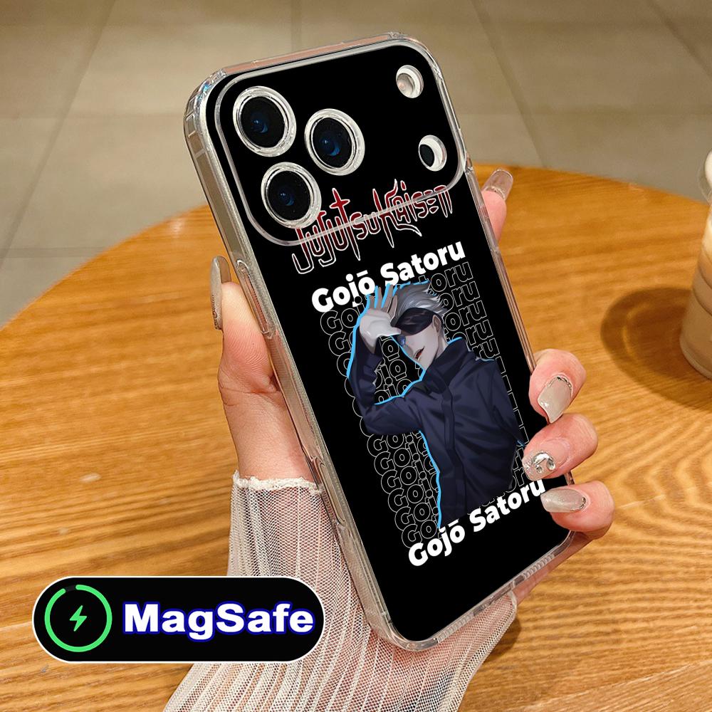Чехол для телефона Jujutsu Kaisen Сатору Годжо для iPhone 17 16 15 14 13 12 11 Air Pro Max Plus Mini Magsafe Прозрачный Цветной Чехол Чехол