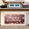 2D Luxury Pink Gold Glitter Happy Birthday Photography Background Banner