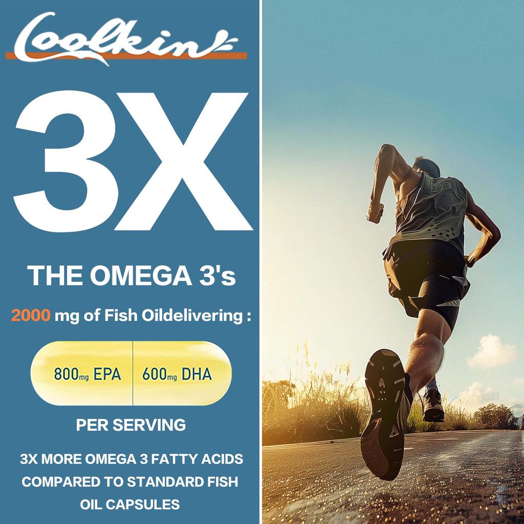 Coolkin - 600 mg DHA & 800 mg EPA - fish oil - for heart, brain, and joint health