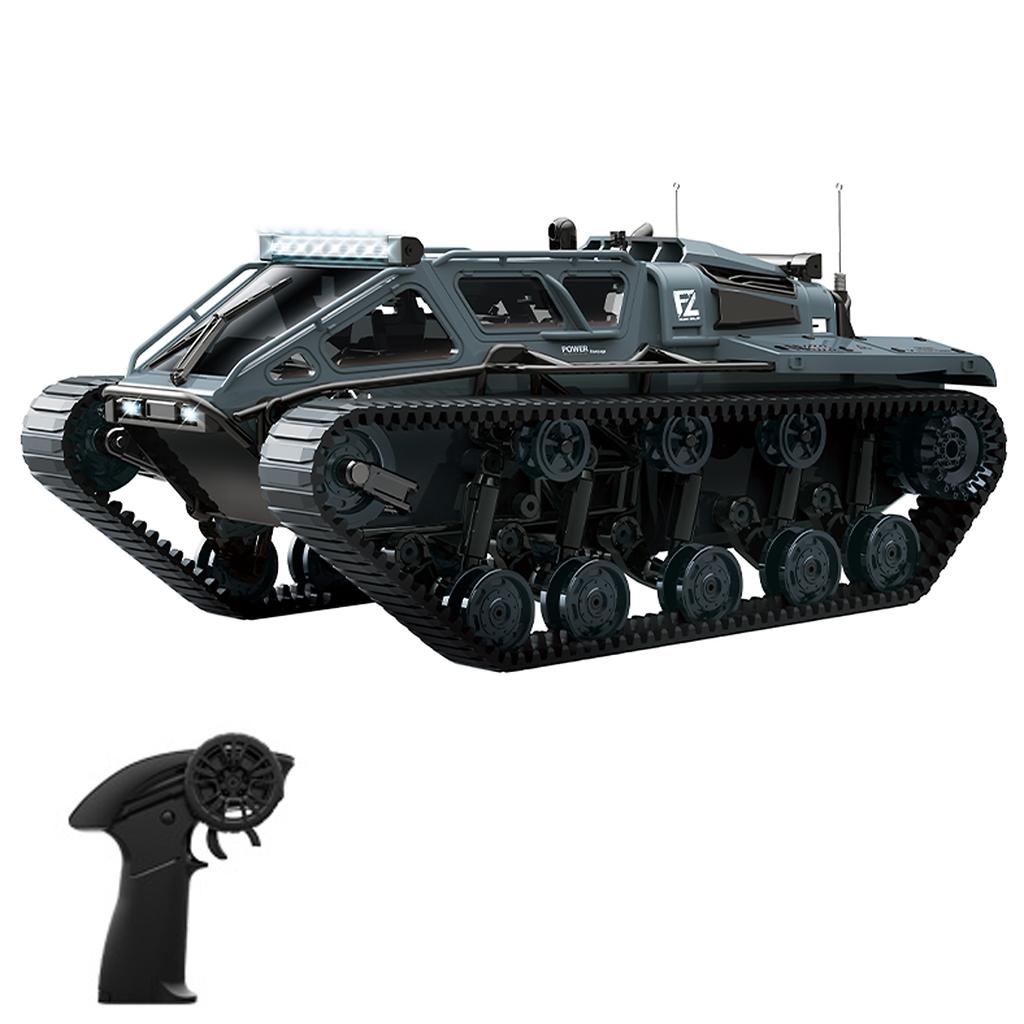 Remote Control Tank, 2.4GHz All Terrain 360 Degrees Rotating Stunt Toy Vehicle with LED Lights, Off Road Tracked Car
