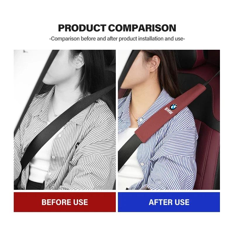 Car Sticker 2025 Hot Car Seat Belt Cover Shoulder Protect Cushion Adjustable Plush Pad For BMW X3 X5 M5 M3 E46 E90 E60 F10 E39 F