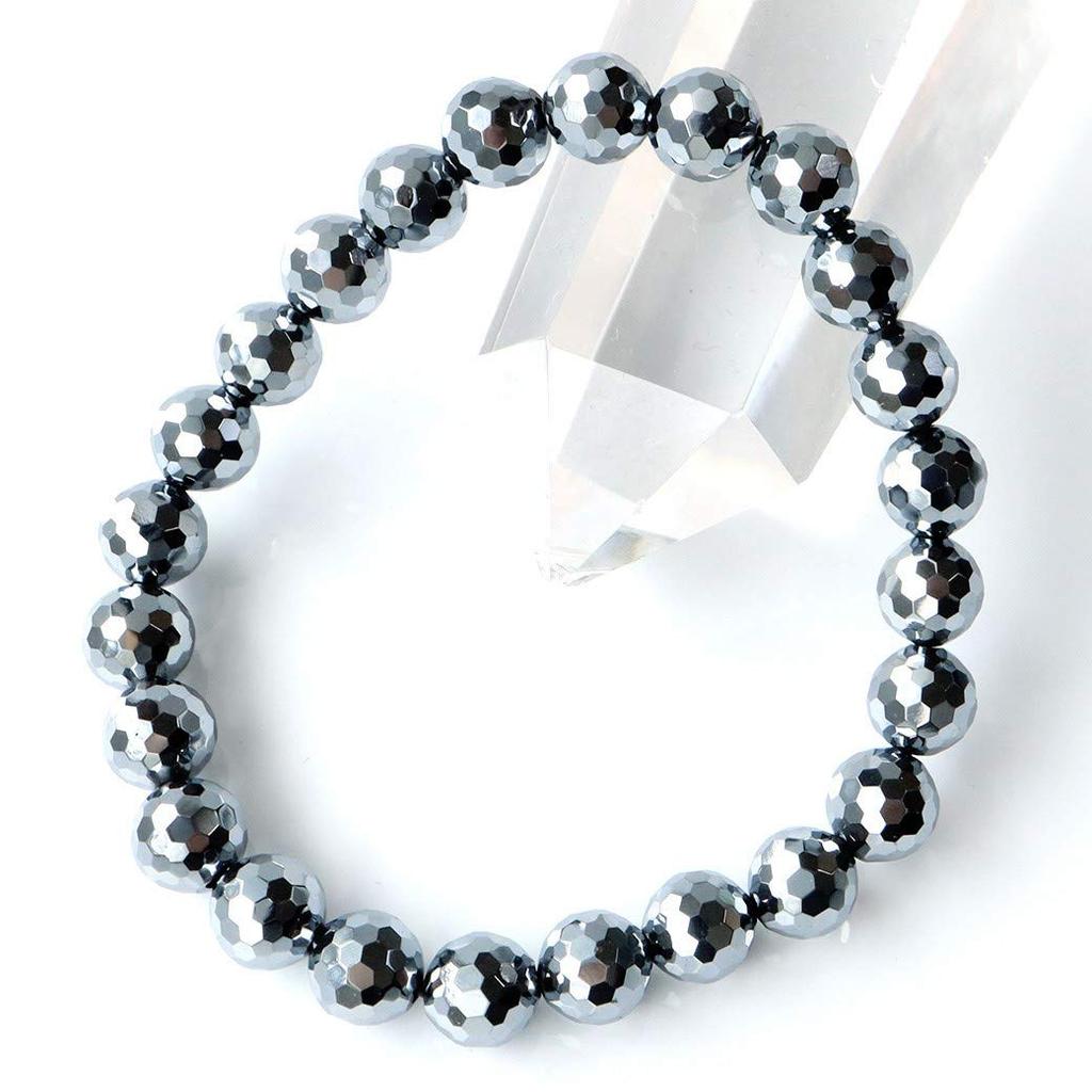 Mirror Cut Terahertz Stone with Exclusive Inner 21cm [GOLD STONE] High-Purity Bracelet, 8mm, Box, Circumference Approx.