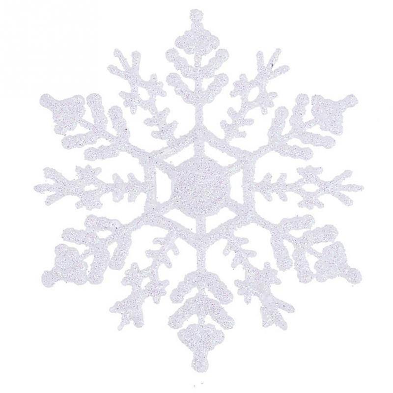 Merry Christmas Glitter Snowflakes Christmas Xmas Tree Ornaments Party Home Decoration
