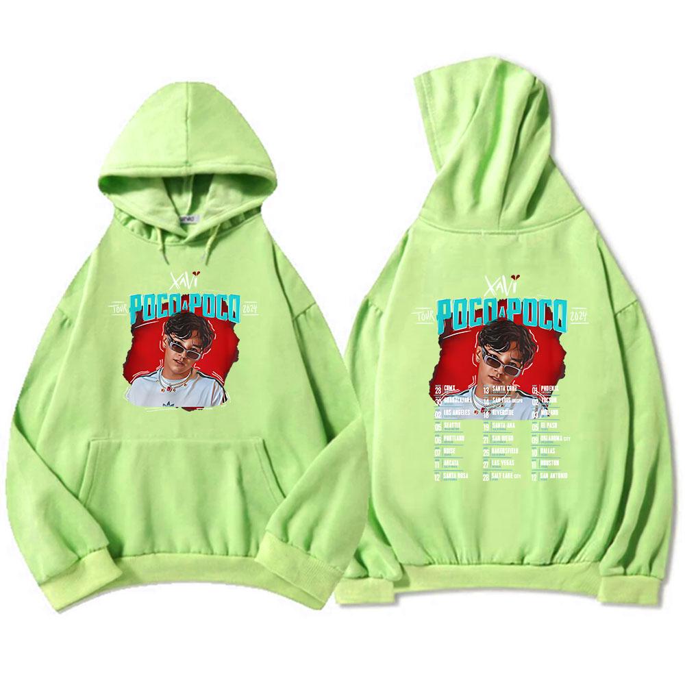Poco A Poco Tour 2024 Hoodies Xavi La Diabla Album Graphic Sweatshirts Sudaderas Con Capucha Winter Long Sleeve Hooded Pullovers