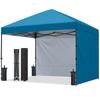 ABCCANOPY Pop Up Canopy Tent with 2 Sidewalls for Outdoor Sun Shade and Rain Protection 10x10 Turquoise
