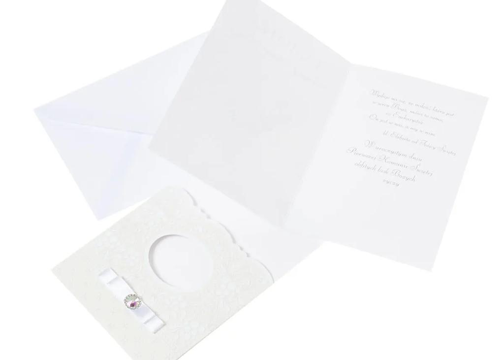 Elegant First Holy Communion Card with a Bow