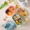 3 Tier Travel-friendly Lunch Box with Sauce Dish Eco-friendly Bento Box Tableware Containers Carrying Handle Meal Snack Food Containers
