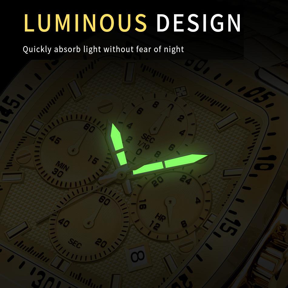 WWOOR Роскошные мужские часы классические многофункциональные спортивные хронограф оригинальные кварцевые часы для мужчин водонепроницаемые из нержавеющей стали
