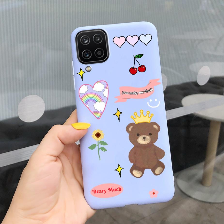 For Samsung Galaxy A12 Case M12 F12 Cue Candy Painted Cover Soft Silicone Phone Case For Samsung A12 M 12 GalaxyA12 Coque Bumper