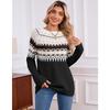Women S Fair Isle Ethnic Geometric Pattern Round Neck Long Sleeve Pullover Sweater
