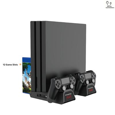 P-4 Многофункциональная охлаждающая подставка для двух контроллеров, зарядная станция на 12 игровых слотов, зарядная док-станция для консоли Playstation 4 Slim/Pro