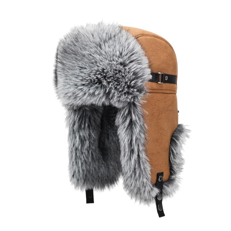 Winter imitation fur men's train head hat thickened warm middle and old ear protection cold hat